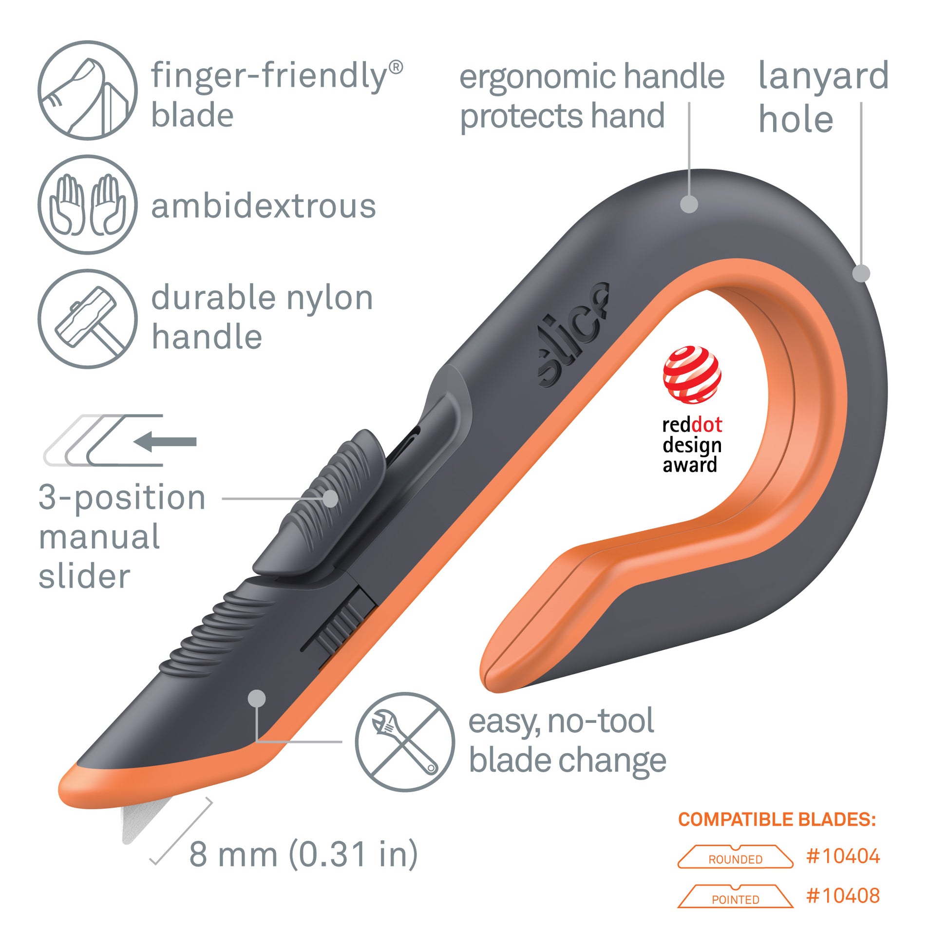Slice Manual Box Cutter HandleType: 3- position:Facility Safety and  Maintenance