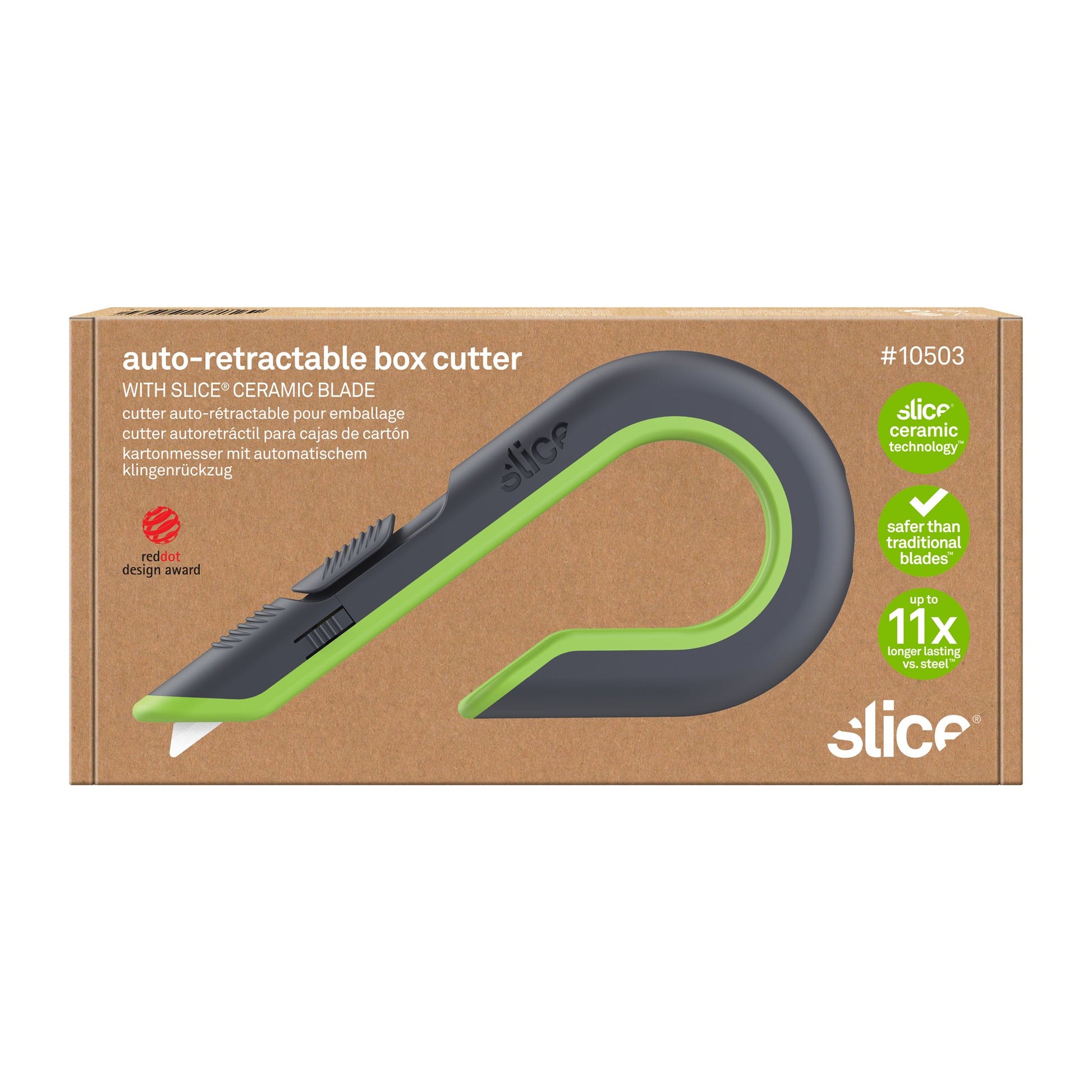Generic Slice 10514 Mini Box Cutter, Package and Box Opener, Safe Ceramic  Blade Retracts Automatically, Stays