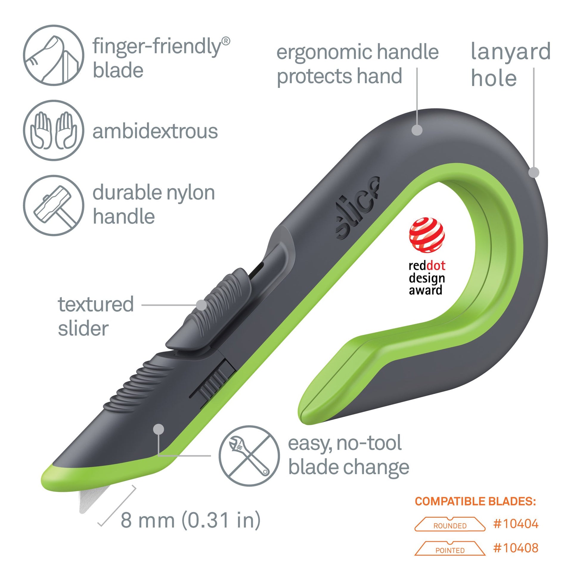 Slice Auto-Retractable Squeeze-Trigger Utility Knife Dimensions (L