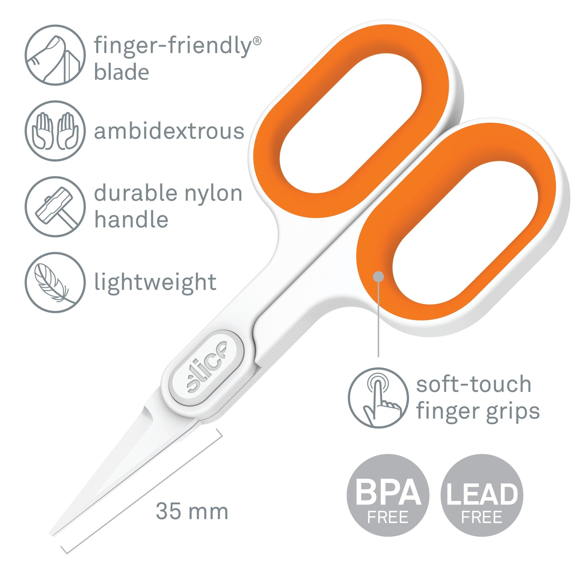 Slice Small Scissors with Zirconium Oxide Ceramic Blades - Finger-Friendly  Edge, Ambidextrous Design - Stay Sharp 11x Longer in the Scissors  department at