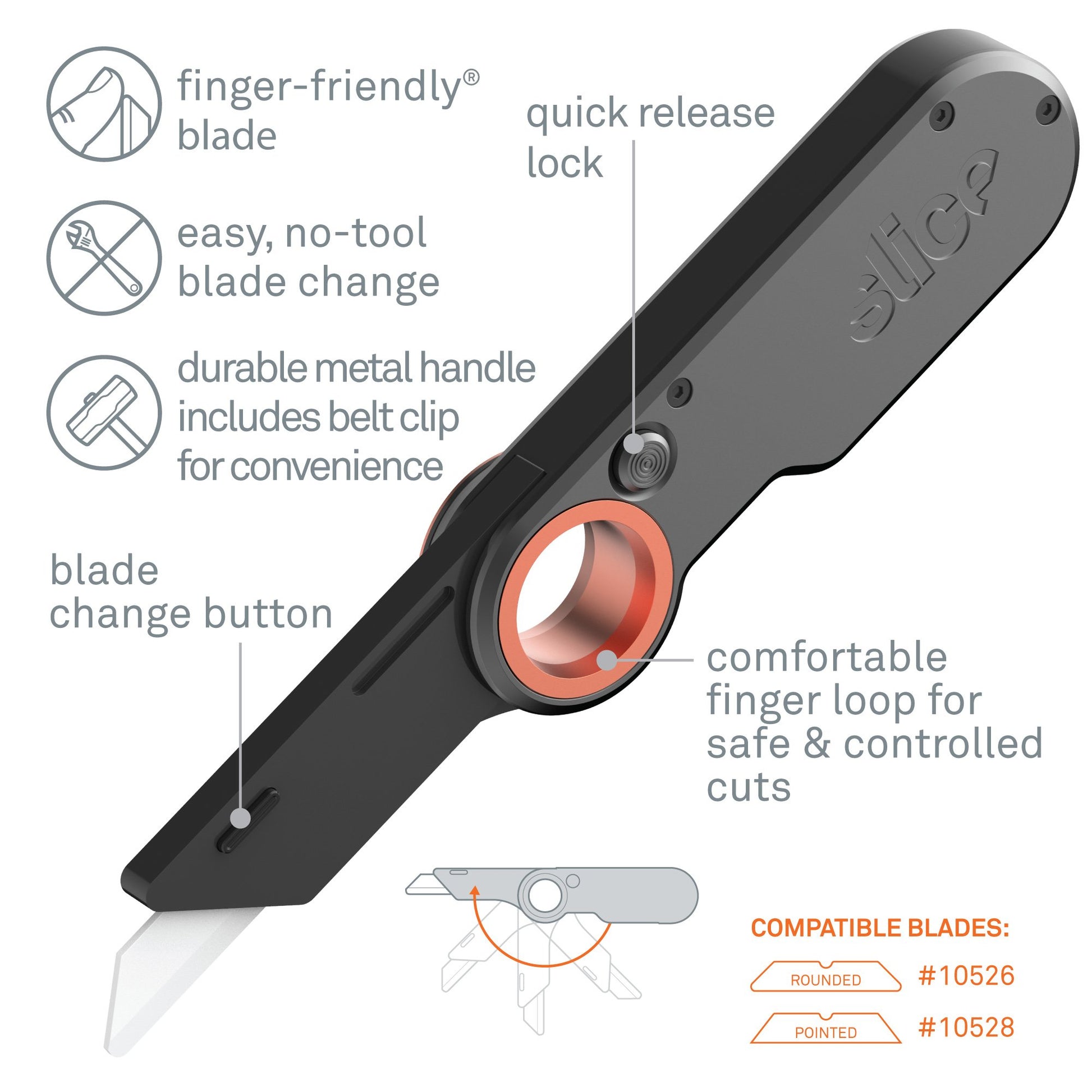 Marking knife with finger indents